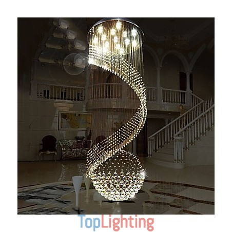 Modern Crystal Chandelier Pendant Lighting Hanging Ceiling Lamps Fixtures with Source Clear K9 Crystal