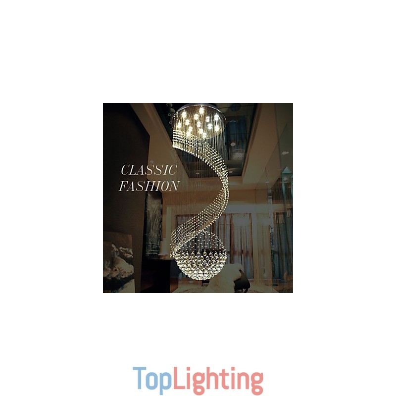 Modern Crystal Chandelier Pendant Lighting Hanging Ceiling Lamps Fixtures with Source Clear K9 Crystal