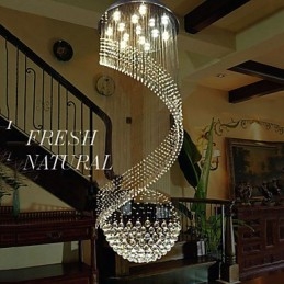 Modern Crystal Chandelier Pendant Lighting Hanging Ceiling Lamps Fixtures with Source Clear K9 Crystal