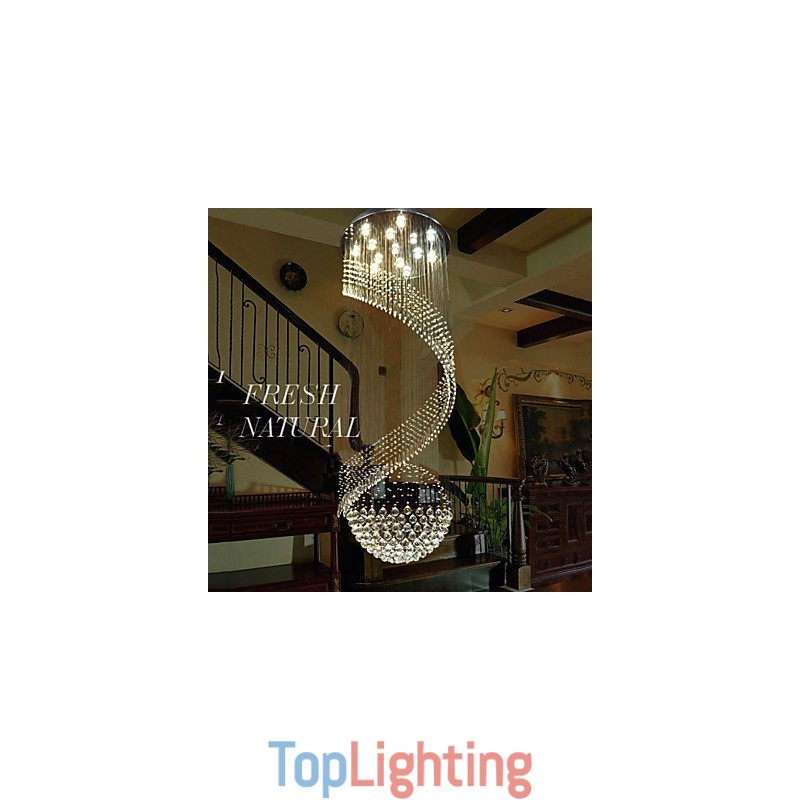 Modern Crystal Chandelier Pendant Lighting Hanging Ceiling Lamps Fixtures with Source Clear K9 Crystal