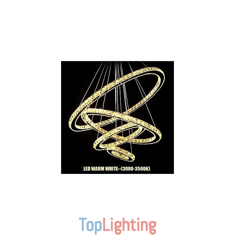 Crystal Pendant Light Ceiling Lighting Clear Crystal Round 4 Rings 40CM 60CM 80CM Source Fixtures