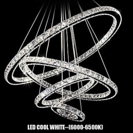 Crystal Pendant Light Ceiling Lighting Clear Crystal Round 4 Rings 40CM 60CM 80CM Source Fixtures