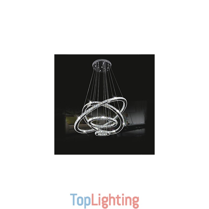 Crystal Pendant Light Ceiling Lighting Clear Crystal Round 4 Rings 40CM 60CM 80CM Source Fixtures