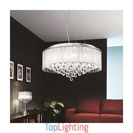 Modern Contemporary Drum Crystal Chrome Pendant Light Modern Contemporary Drum Crystal Chrome Pendant Light