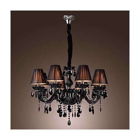 Chandelier Luxury Modern Black Crystal Living 8 Lights Chandelier Luxury Modern Black Crystal Living 8 Lights