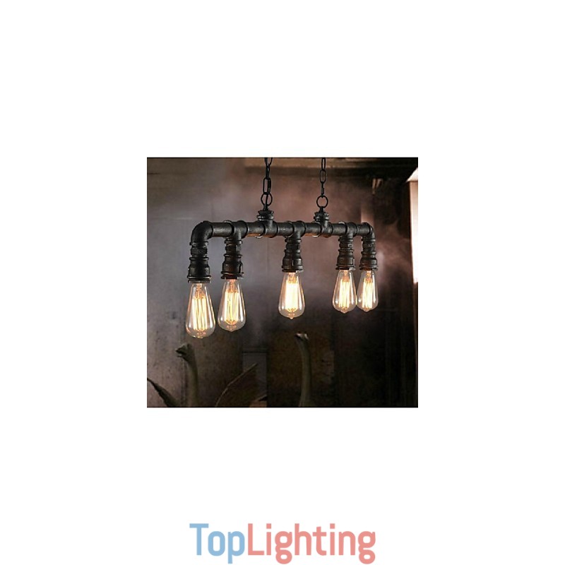 Traditional Classic Vintage Lantern Country Retro Mini Style Painting Metal Pendant Light Dining