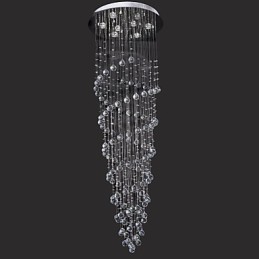 Modern Contemporary Crystal Chrome Metal Flush Mount
