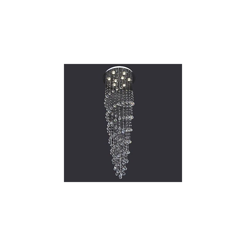 Modern Contemporary Crystal Chrome Metal Flush Mount