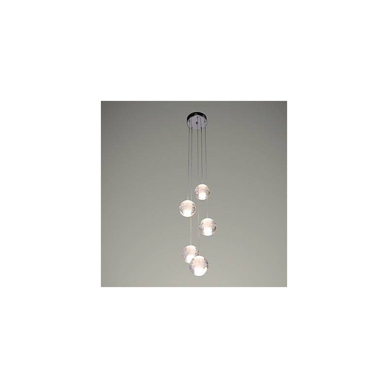 Modern Pendant Light Pendant Lamp Lights G4 Retroifit Chrome Plating Crystal for Stairs Light