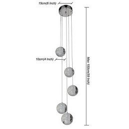Modern Pendant Light Pendant Lamp Lights G4 Retroifit Chrome Plating Crystal for Stairs Light