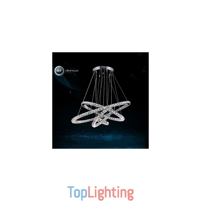 Modern Pendant Light Clear Crystal Ceiling Chandelier Lighting Lamp with D100CM+D80CM+D60CM+D40CM
