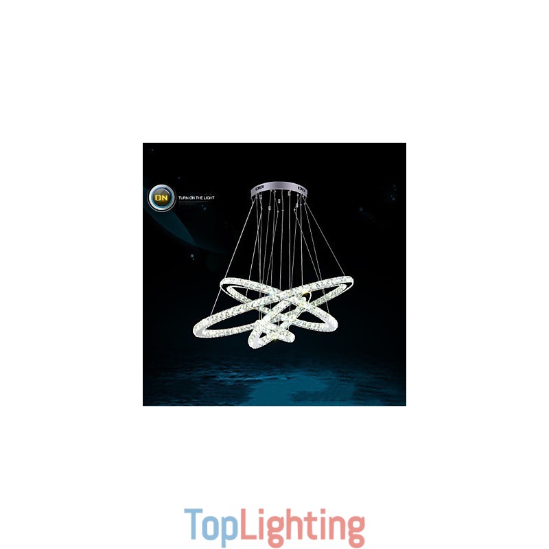 Modern Pendant Light Clear Crystal Ceiling Chandelier Lighting Lamp with D100CM+D80CM+D60CM+D40CM