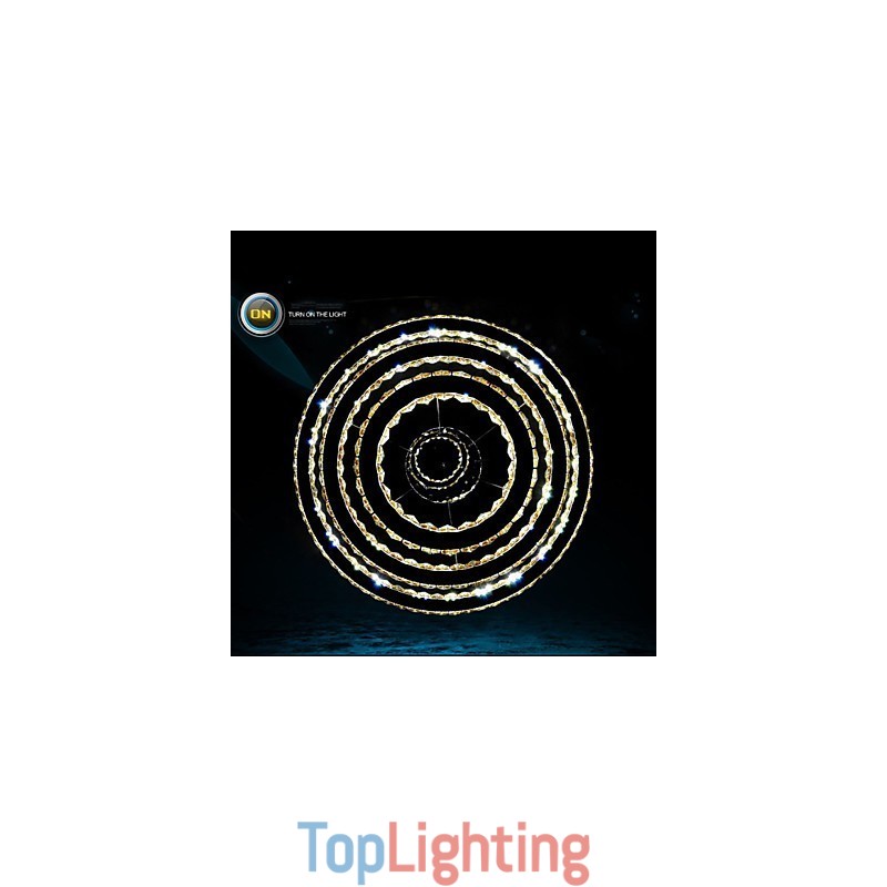 Modern Pendant Light Clear Crystal Ceiling Chandelier Lighting Lamp with D100CM+D80CM+D60CM+D40CM