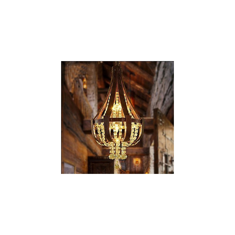 Post Modern Luxury Leather Crystal Creative Lron Chandelier