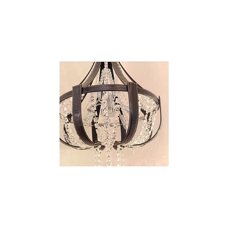 Post Modern Luxury Leather Crystal Creative Lron Chandelier