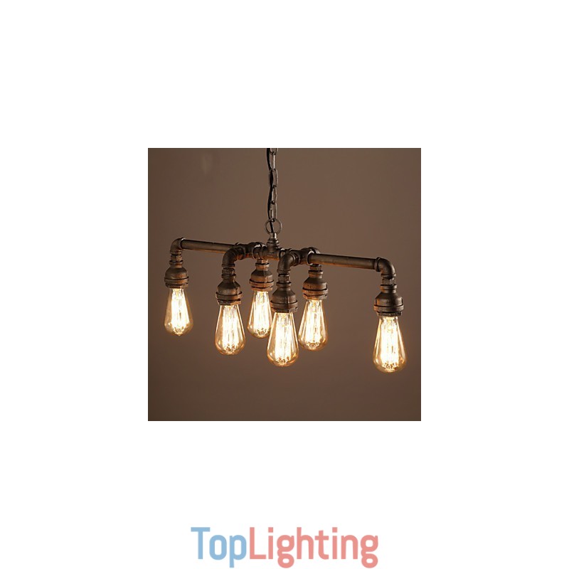 Edison Retro Loft Style Vintage Industrial Pendant Light Metal Water Pipe Luminaire Lampara Colgantes