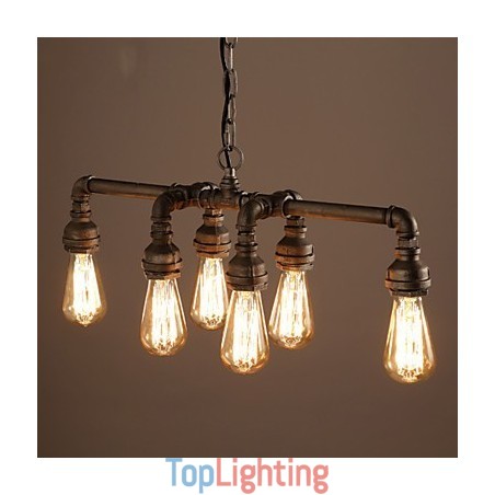Edison Retro Loft Style Vintage Industrial Pendant Light Metal Water Pipe Luminaire Lampara Colgantes Edison Retro Loft Style Vintage Industrial Pendant Light Metal Water Pipe Luminaire Lampara Colgantes