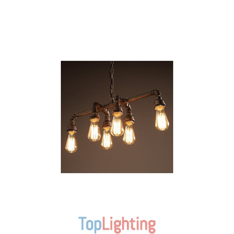 Edison Retro Loft Style Vintage Industrial Pendant Light Metal Water Pipe Luminaire Lampara Colgantes
