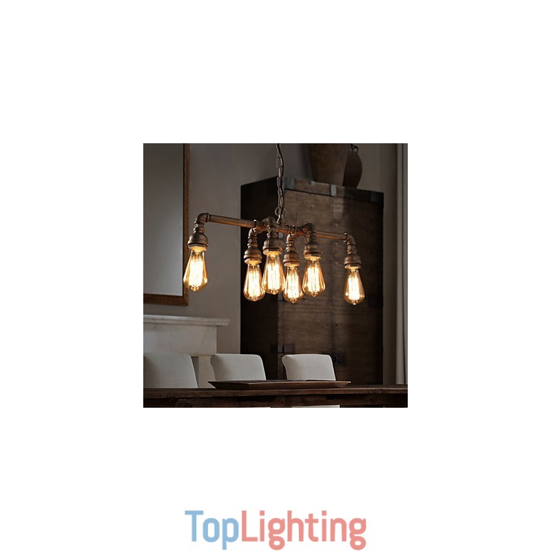 Edison Retro Loft Style Vintage Industrial Pendant Light Metal Water Pipe Luminaire Lampara Colgantes