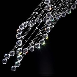 Ceiling Crystal Pendant Lighting Lamps 13 Lights Modern Silver Canpoy Transparent K9 Crystal Fixtures