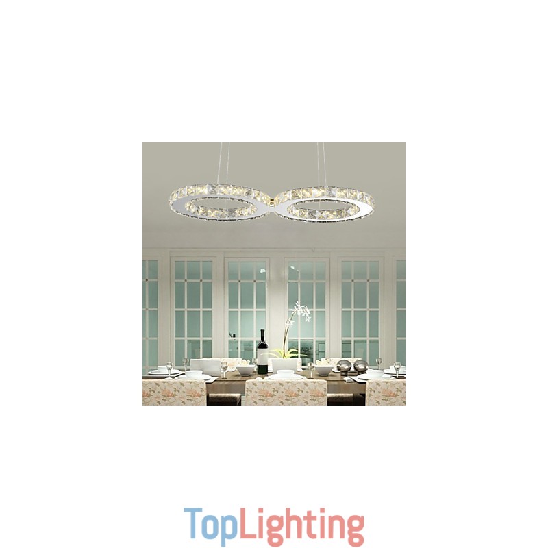 Contemporary Crystal Chrome Metal Pendant Light