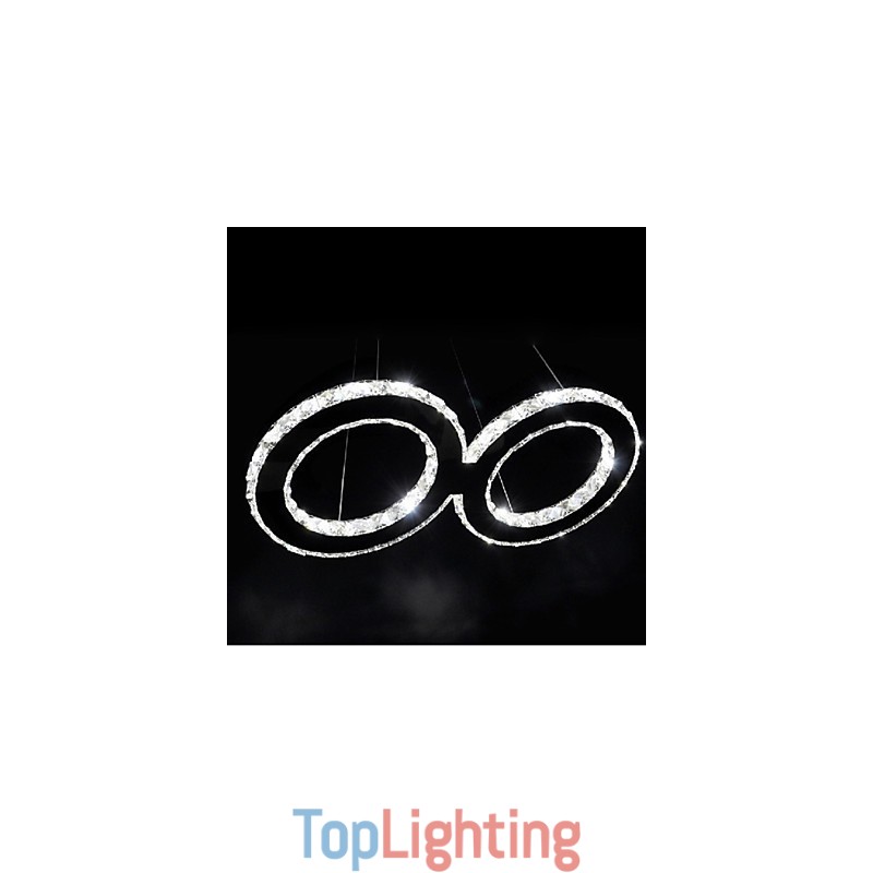 Contemporary Crystal Chrome Metal Pendant Light