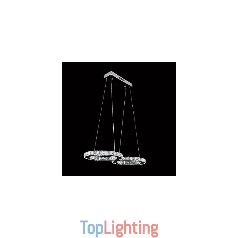 Contemporary Crystal Chrome Metal Pendant Light