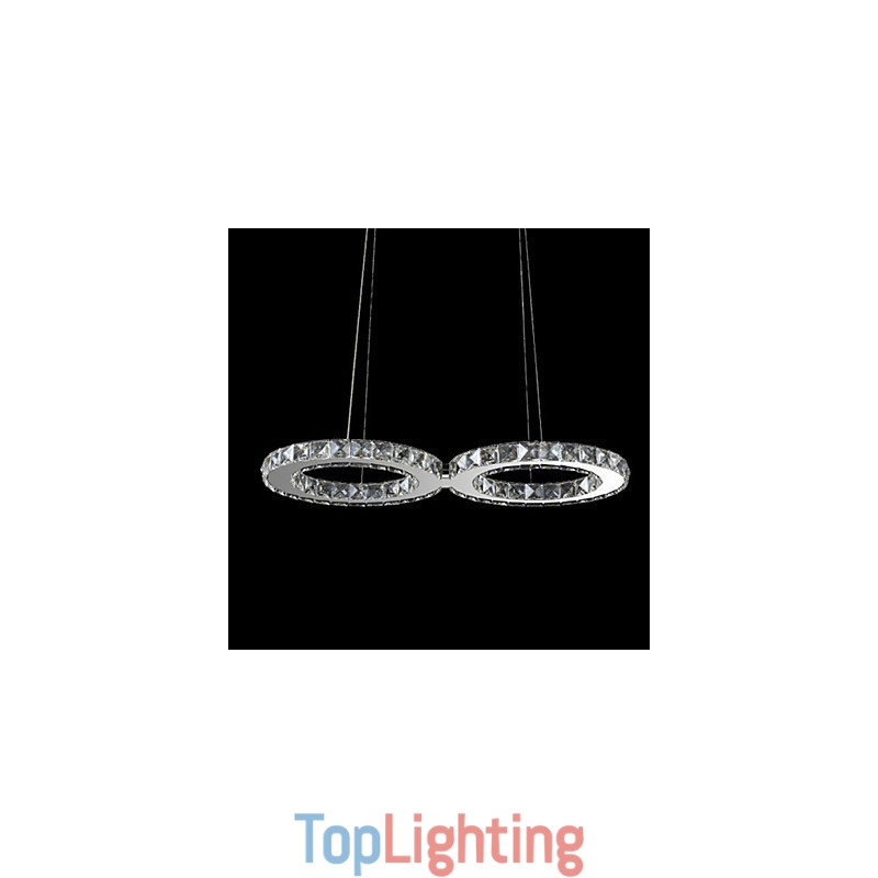 Contemporary Crystal Chrome Metal Pendant Light