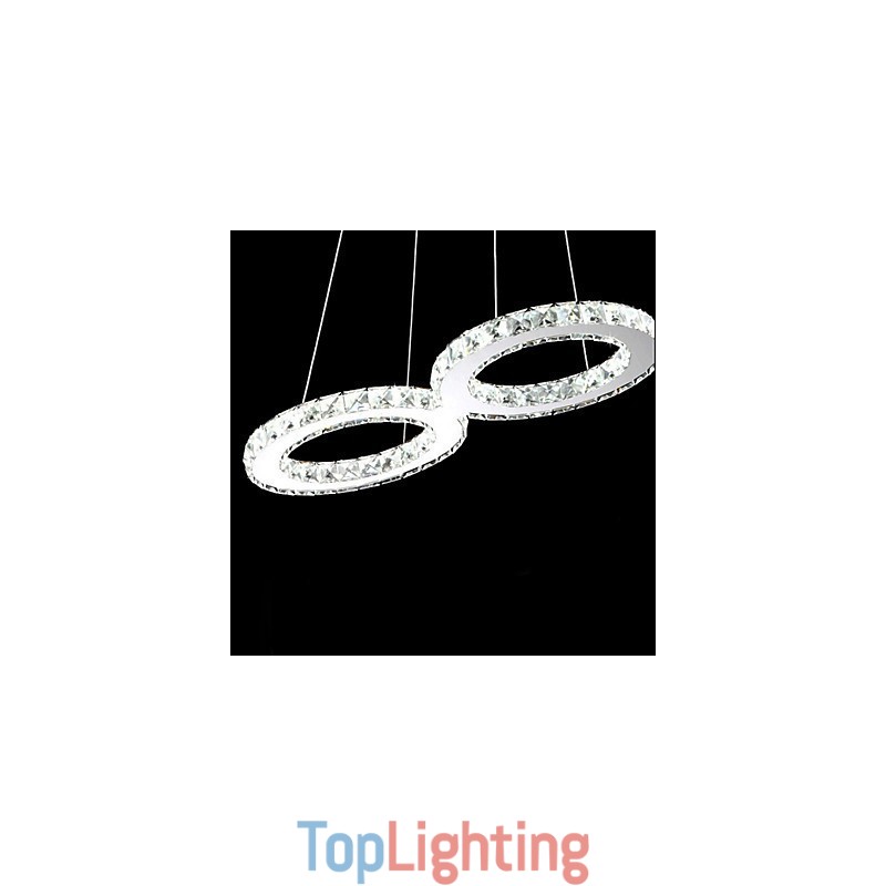 Contemporary Crystal Chrome Metal Pendant Light