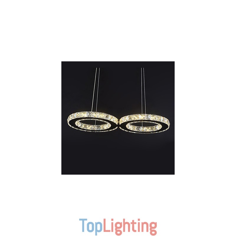 Contemporary Crystal Chrome Metal Pendant Light