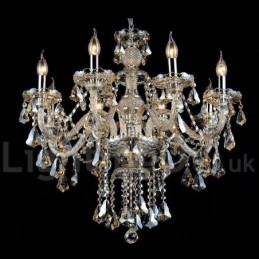 Retro Cognac Color K9 Crystal Modern Chandelier with 8 Lights