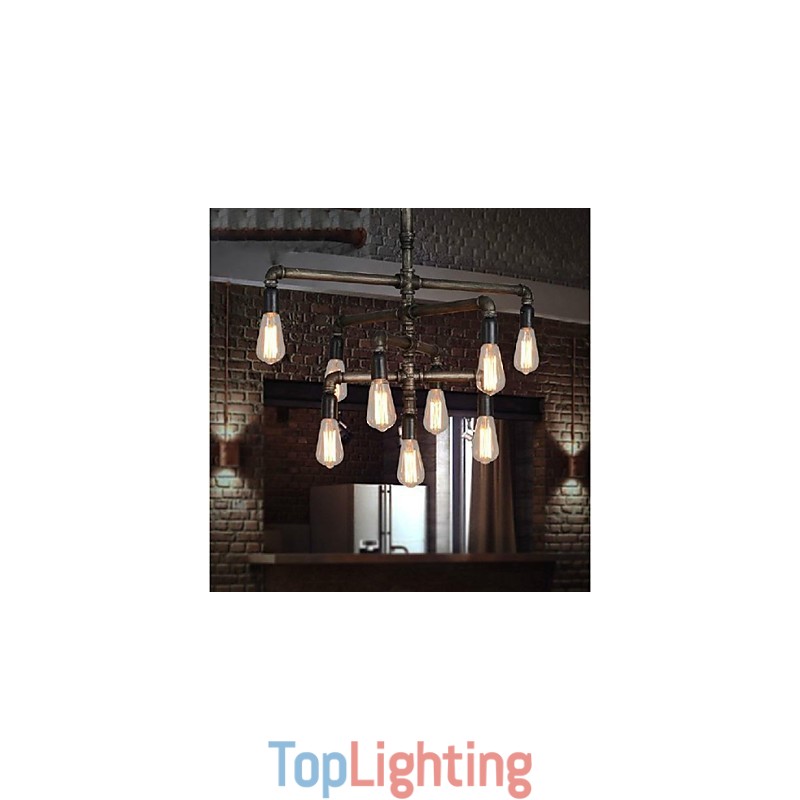 Traditional Classic Vintage Retro Lantern Country Painting Metal Pendant Light