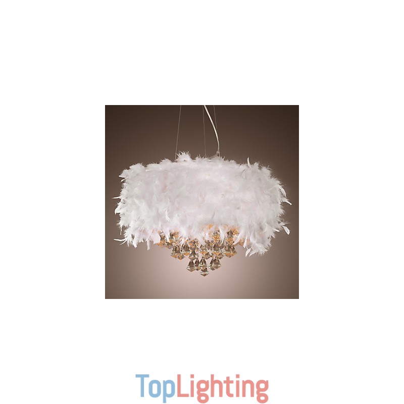 Modern Contemporary Drum Crystal Mini Style Electroplated Pendant Light