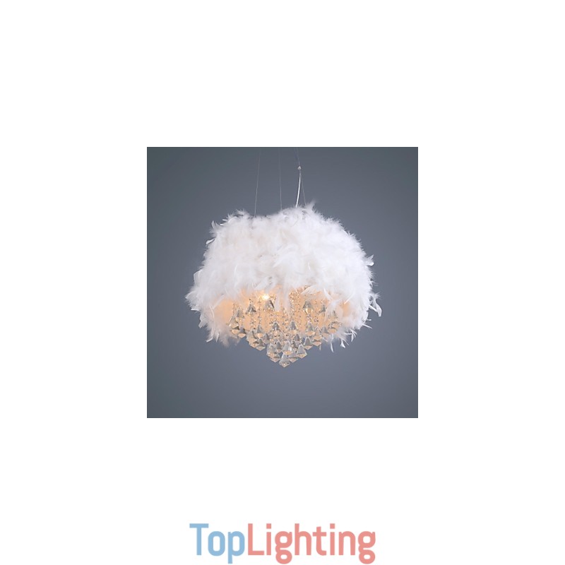 Modern Contemporary Drum Crystal Mini Style Electroplated Pendant Light