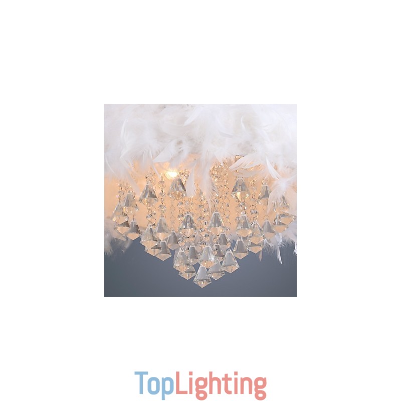 Modern Contemporary Drum Crystal Mini Style Electroplated Pendant Light