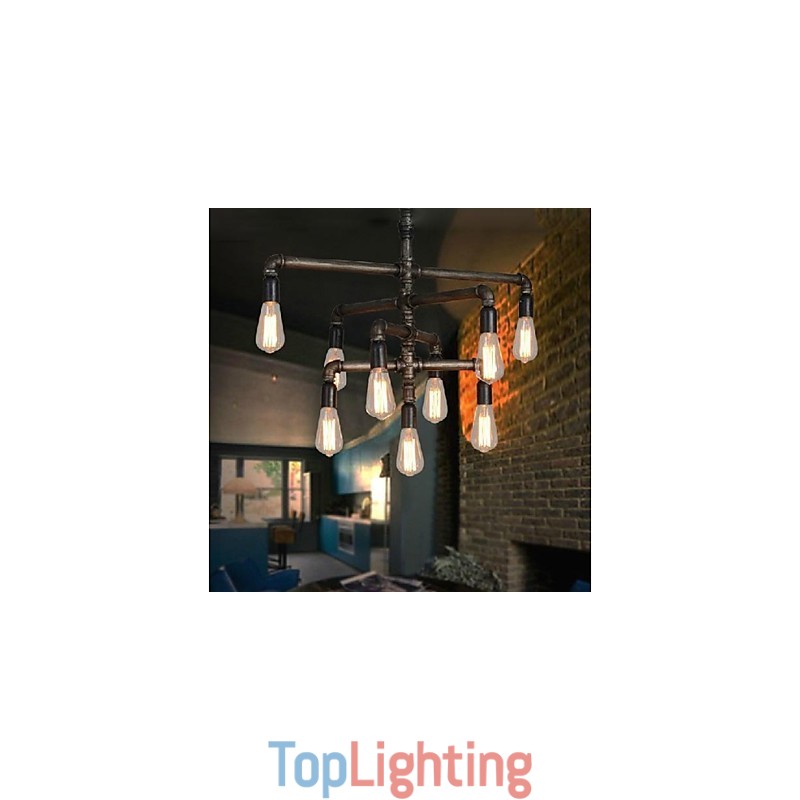 Traditional Classic Vintage Retro Lantern Country Painting Metal Pendant Light