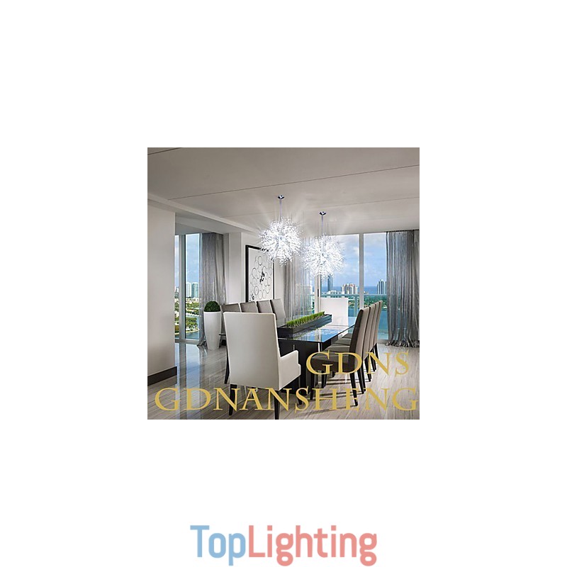 Globe Crystal Chrome Metal Chandelier Pendant Light