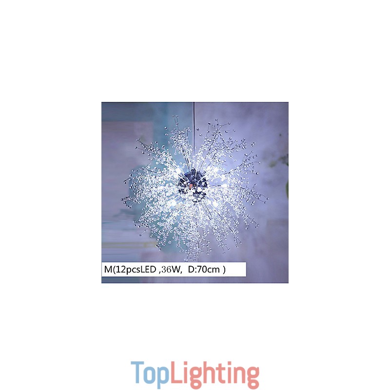 Globe Crystal Chrome Metal Chandelier Pendant Light