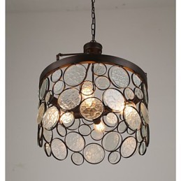 Vintage Iron Glass Chandelier