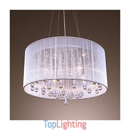 Modern Contemporary Drum Crystal Electroplated Metal Pendant Light Modern Contemporary Drum Crystal Electroplated Metal Pendant Light