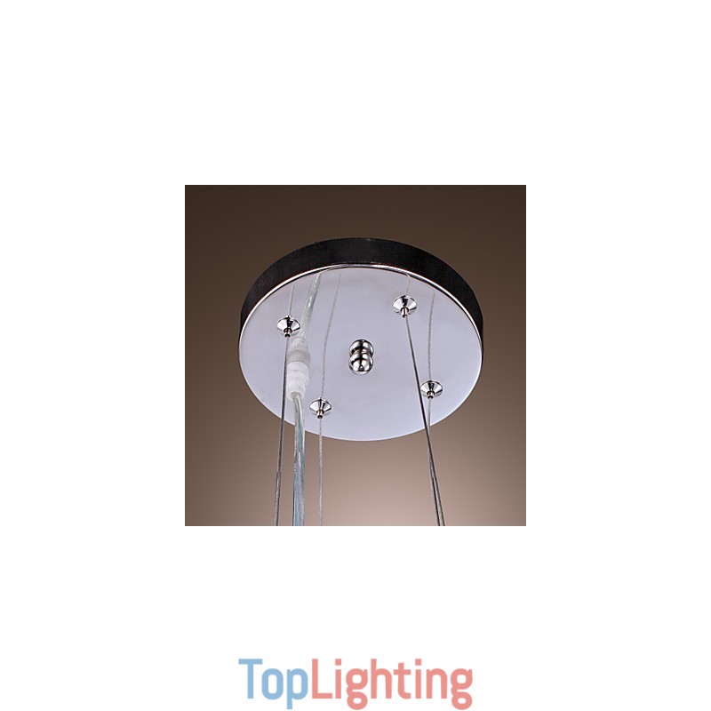 Modern Contemporary Drum Crystal Electroplated Metal Pendant Light