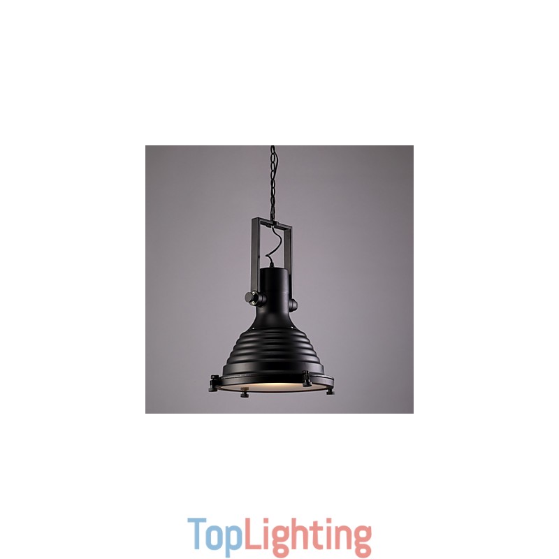 Black Retro Iron Pendant Lamp and Glass Shade Shop