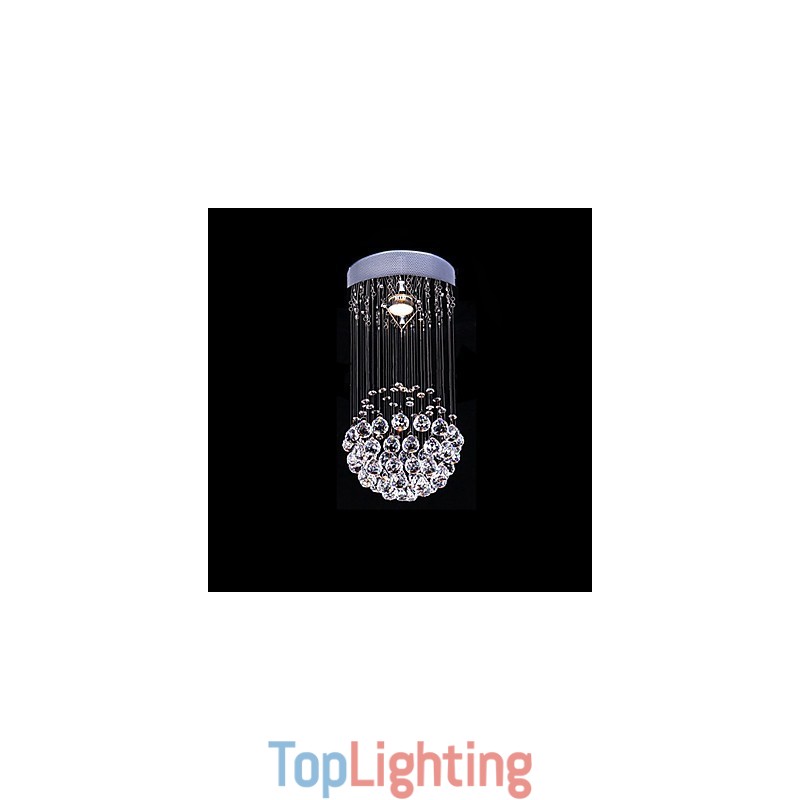 Modern Contemporary Crystal Electroplated Metal Chandelier Flush Mount