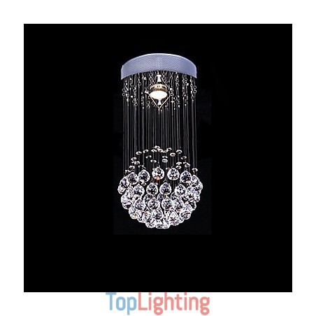 Modern Contemporary Crystal Electroplated Metal Chandelier Flush Mount Modern Contemporary Crystal Electroplated Metal Chandelier Flush Mount