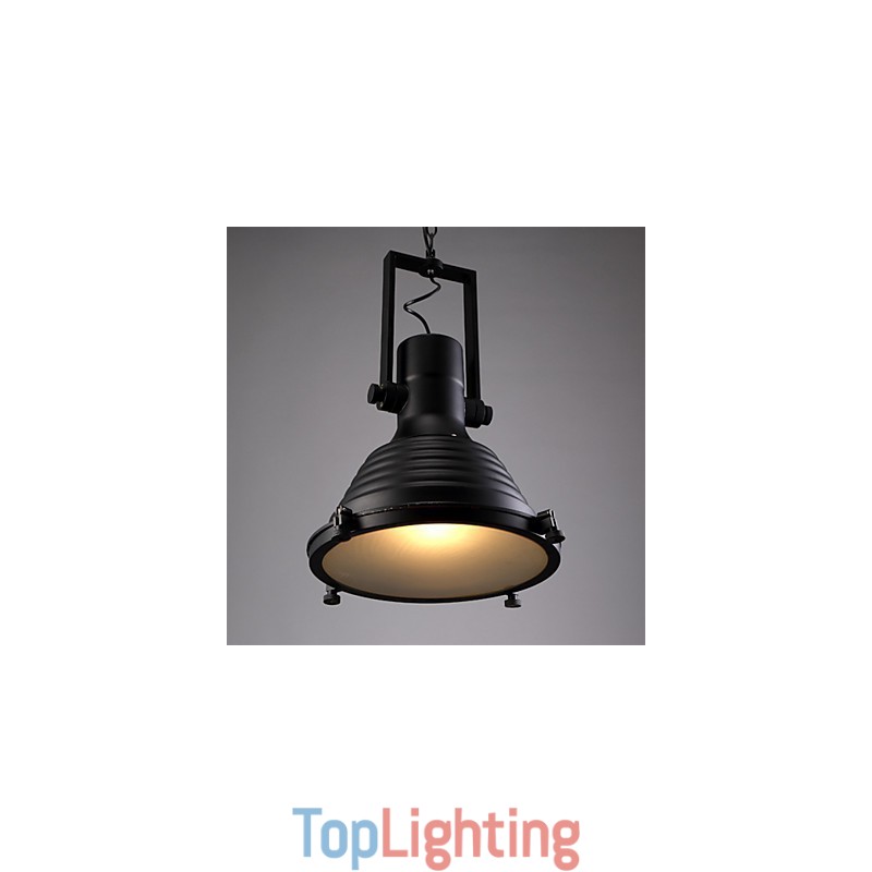 Black Retro Iron Pendant Lamp and Glass Shade Shop