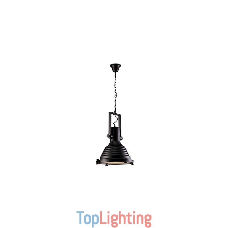 Black Retro Iron Pendant Lamp and Glass Shade Shop