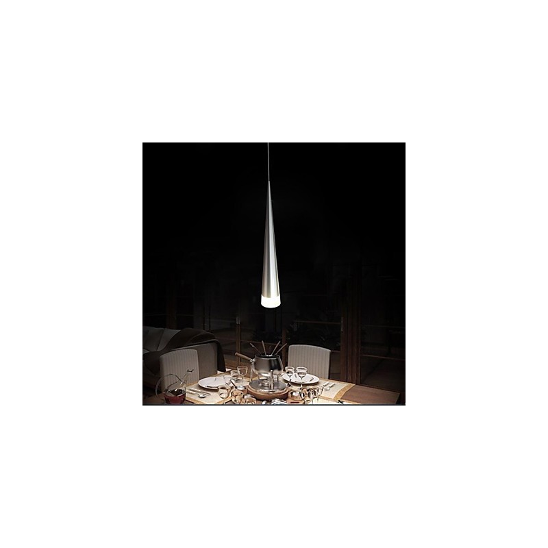 Modern Contemporary Chrome Metal Pendant Light