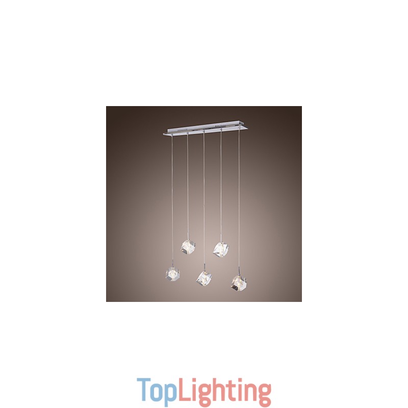 Modern Contemporary Island Crystal Chrome Pendant Light