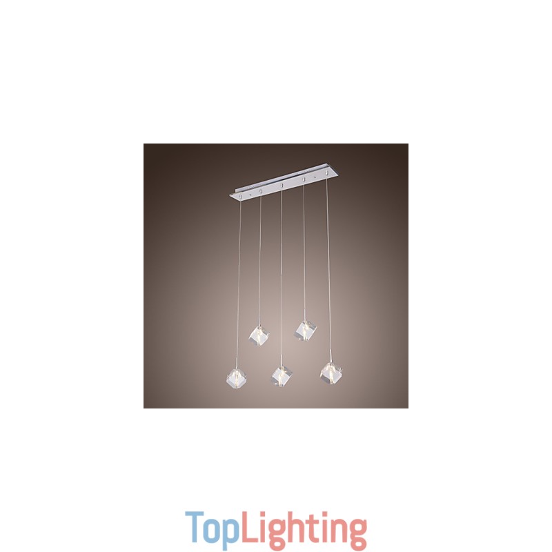 Modern Contemporary Island Crystal Chrome Pendant Light