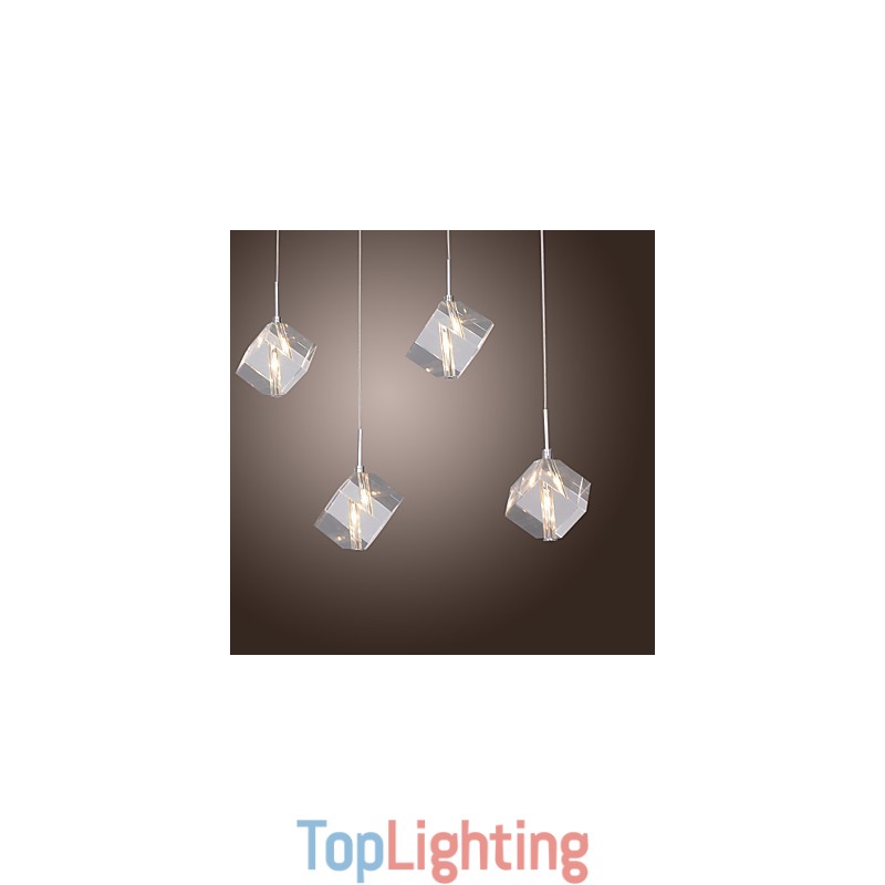 Modern Contemporary Island Crystal Chrome Pendant Light